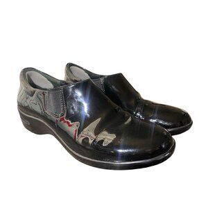 Cole Haan Nike Air Black Patent Leather Clogs Size 8.5B Waterproof Shoes D32479